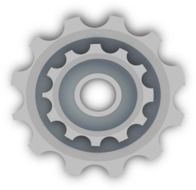 painted gray gear wheel on a white background