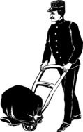 Luggage transfer worker drawing