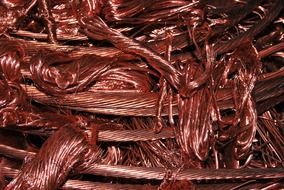 pile of copper wire, scrap metal