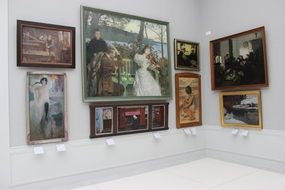A lot of paintings in the gallery in Poland