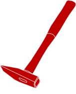 hammer tool red drawing