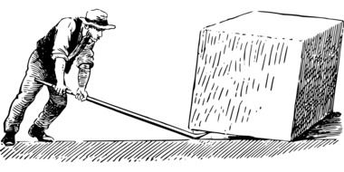lift a heavy load with a lever