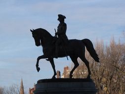 George Washington Statue in Public Garden, usa, Massachusetts, Boston