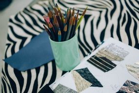 pencil and crayons