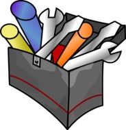 Metallic toolbox clipart