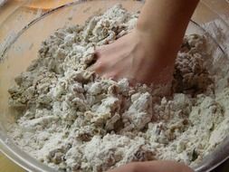 knead the dough by hand