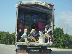 turkish women workers in trailer