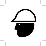 helmet required safety sign drawing