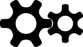 Icon of black cogwheels