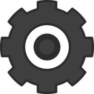 Symbol of grey gear-wheel