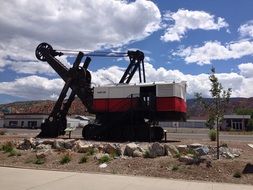 heavy excavator on roadside