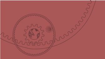 painted cogwheels on burgundy background