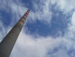 High chimney tower on a factory