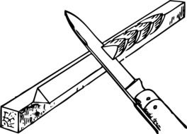 knife wood drawing