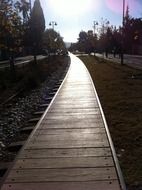 railroad in the evening