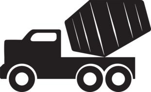 black concrete mixer