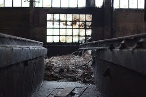 window in industrial warehouse