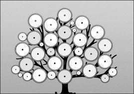 Clipart of gears tree