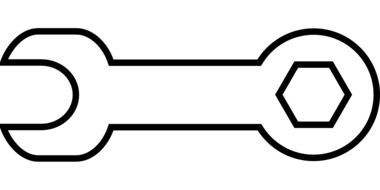 drawn white plumbing wrench