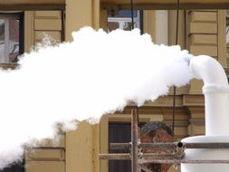 white smoke during industrial work