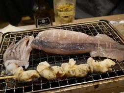 calamari on a grill in the tavern