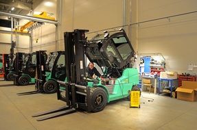 Forklift in a factory