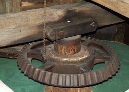 mechanisms of an old mill close-up
