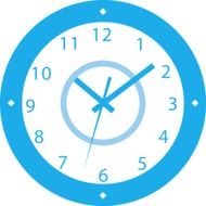 clock blue as a drawing