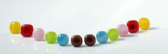colorful glass ornaments