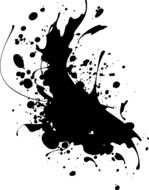 abstract drawing with black paint splashes