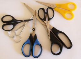 A lot of craft scissors