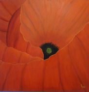 Painting of the red poppy