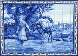 vintage portugal tile decoration