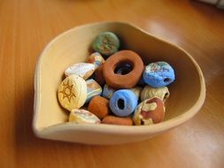 arts and crafts, colorful ceramic beads