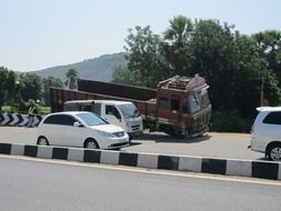 road accident with truck