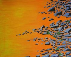 graphic image of gray stones on the beach