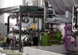 motors and pipes in boiler house