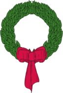 Green Christmas wreath clipart