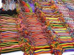 Colorful belts in the market