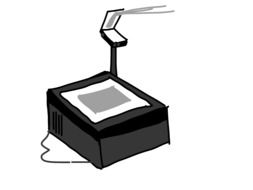 painted projector on white background