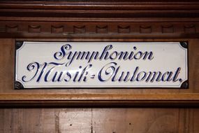signboard of antique music store