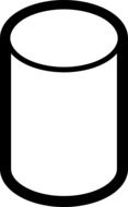 black and white graphic image of a cylinder