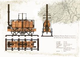 drawing of a retro locomotive