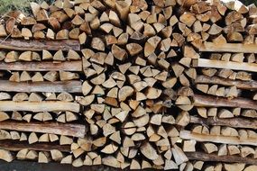 stacks of firewood close-up