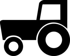 tractor, black and white icon