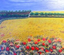 cereals field drawing