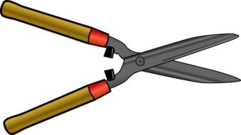 open hedg clippers, garden tool, illustration