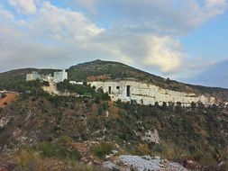 landscape of dionysus marble quarry, greece