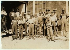 Sepia photo of the child labor