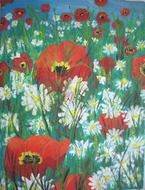 flowers meadow as a drawing